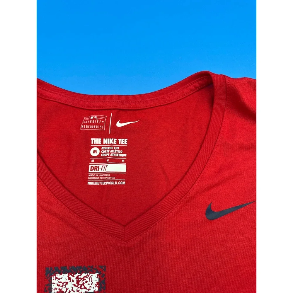 Nike Red Dri-Fit Athletic Tee - St. Louis‎ Cardinals V-Neck - Medium